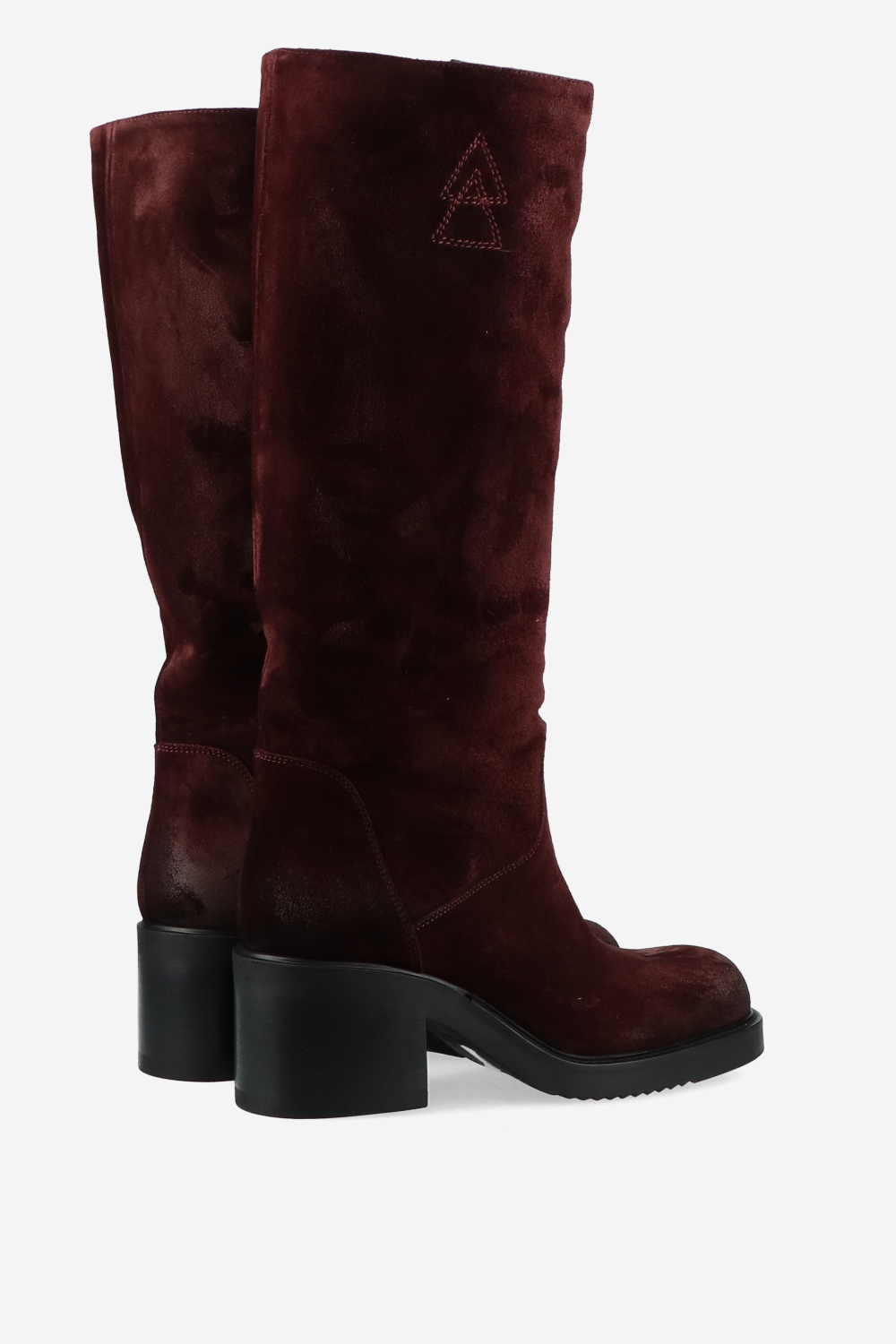 Suede block heel boots