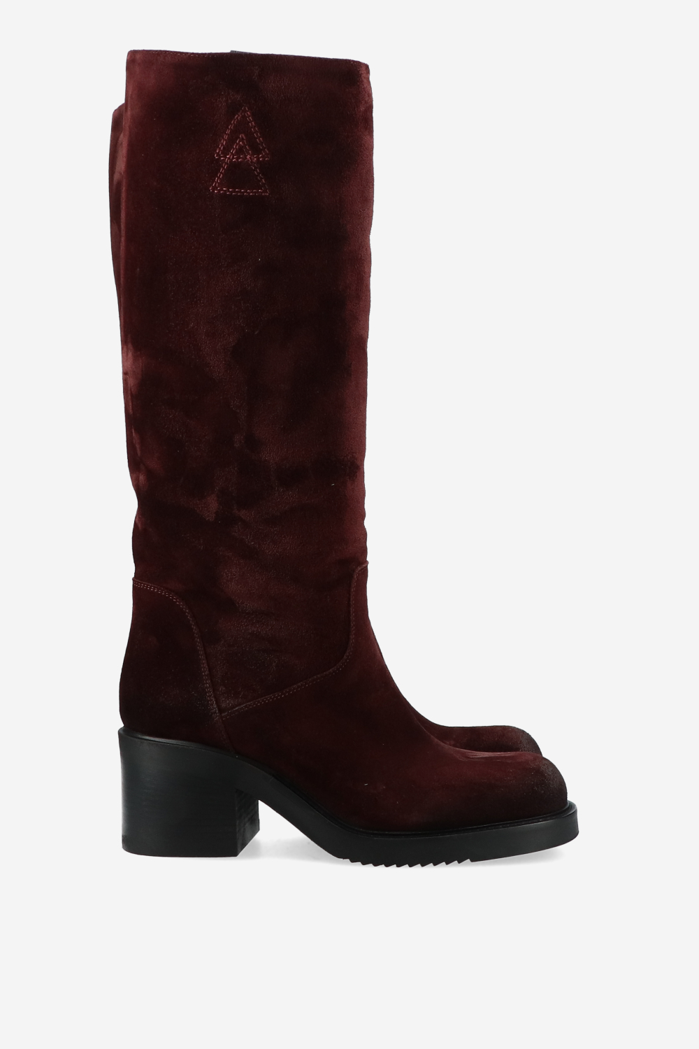 Suede block heel boots