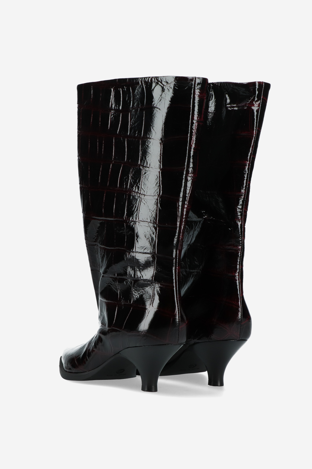Embossed leather slouch boots