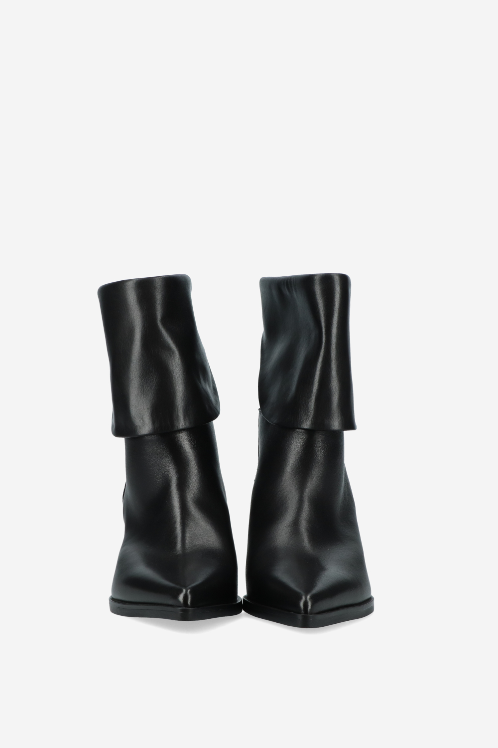 Leather fold-over ankle boots