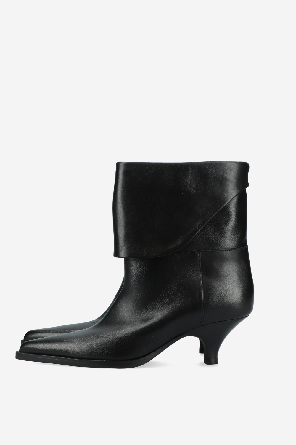 Leather fold-over ankle boots