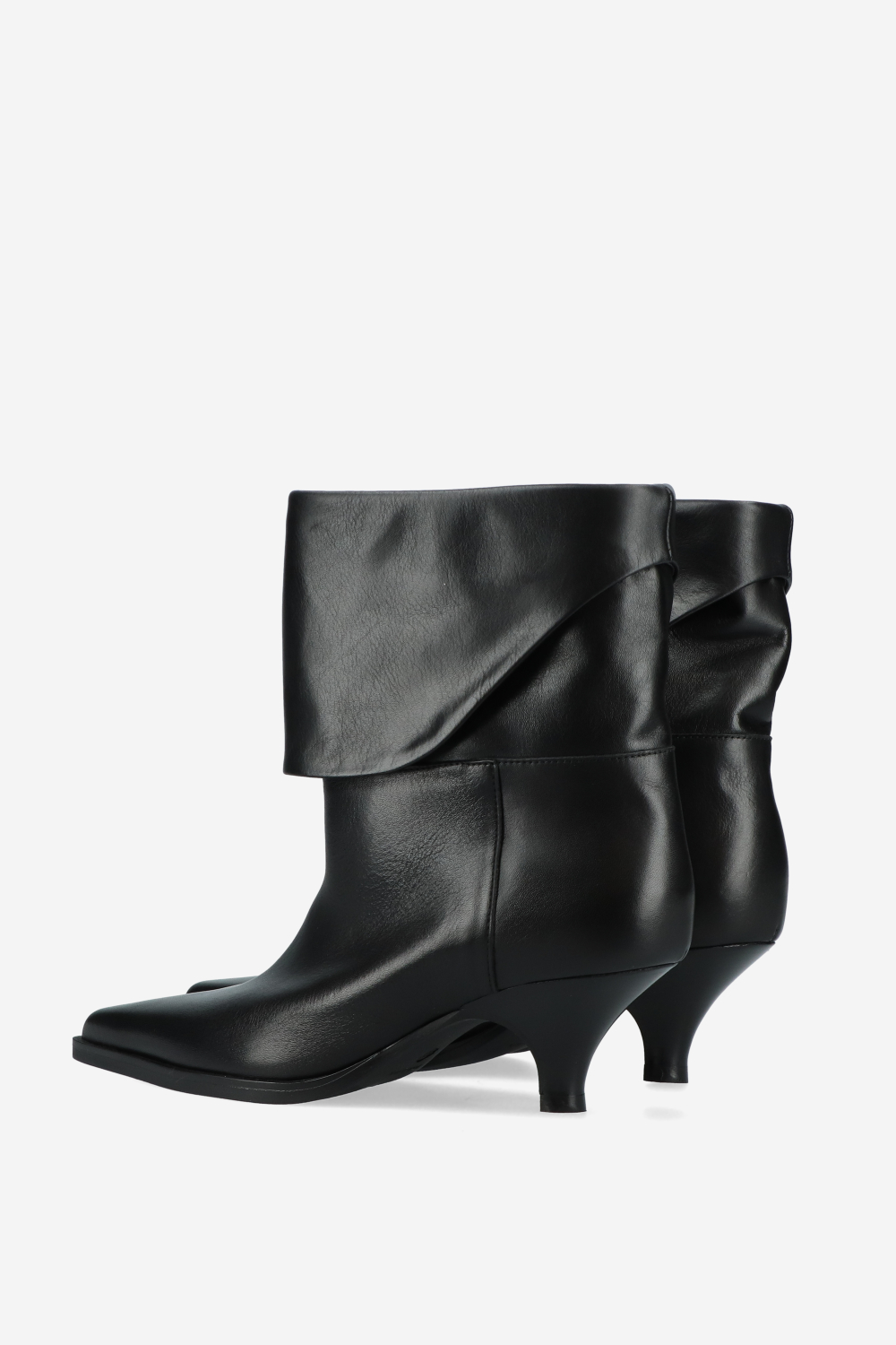 Leather fold-over ankle boots