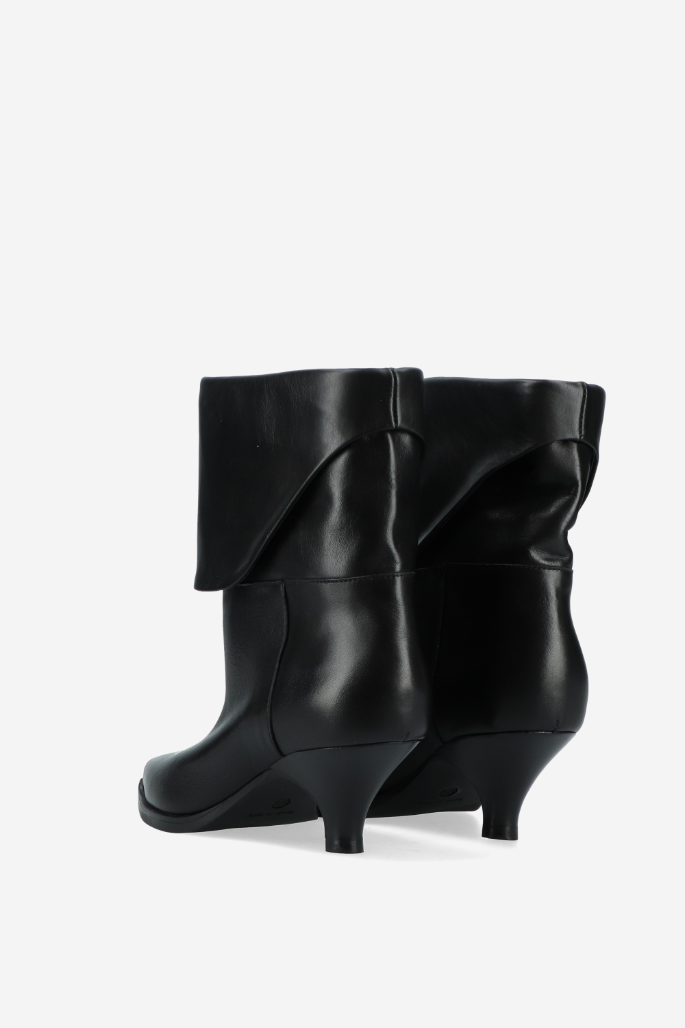 Leather fold-over ankle boots