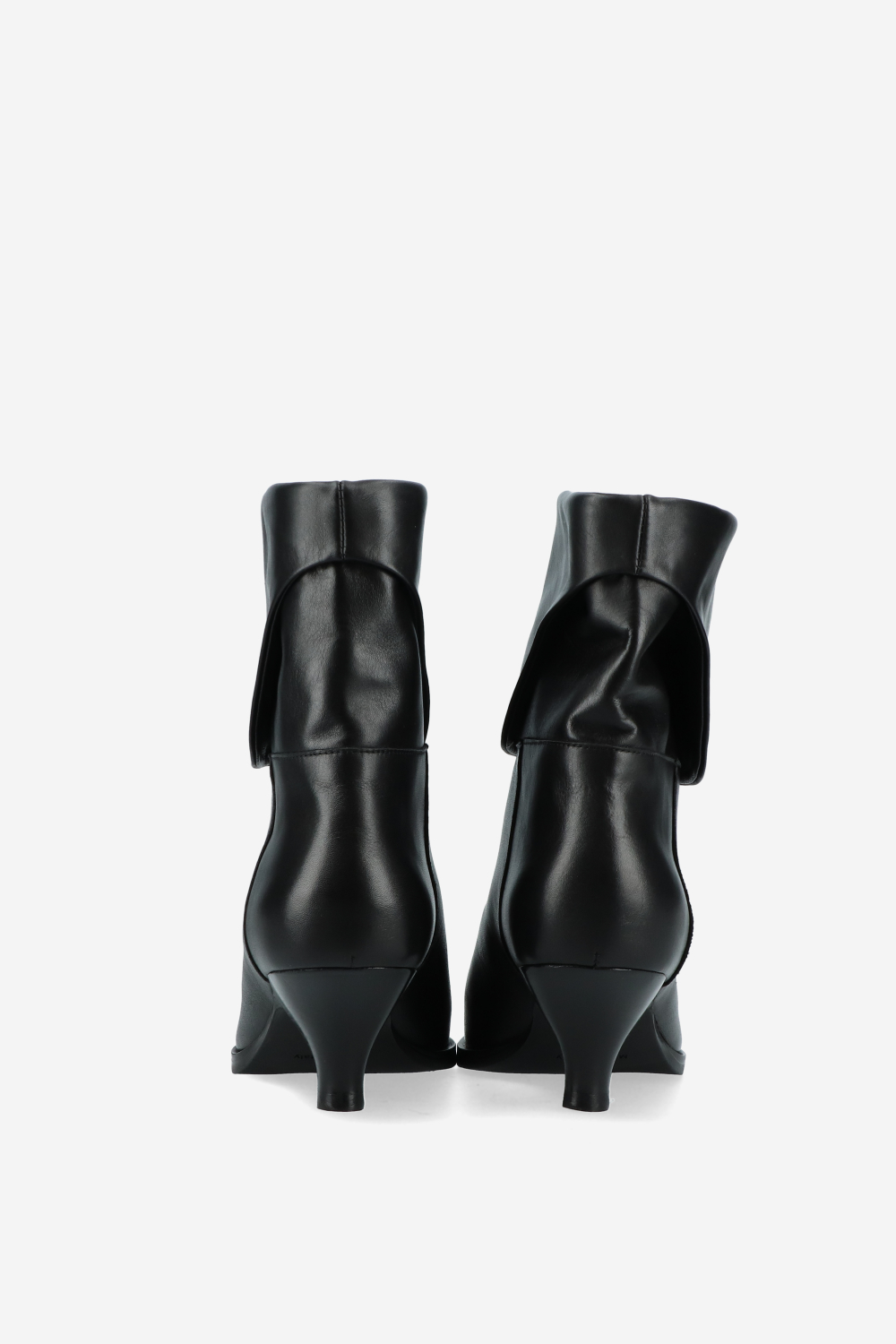 Leather fold-over ankle boots