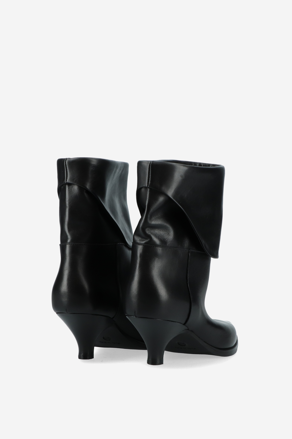 Leather fold-over ankle boots