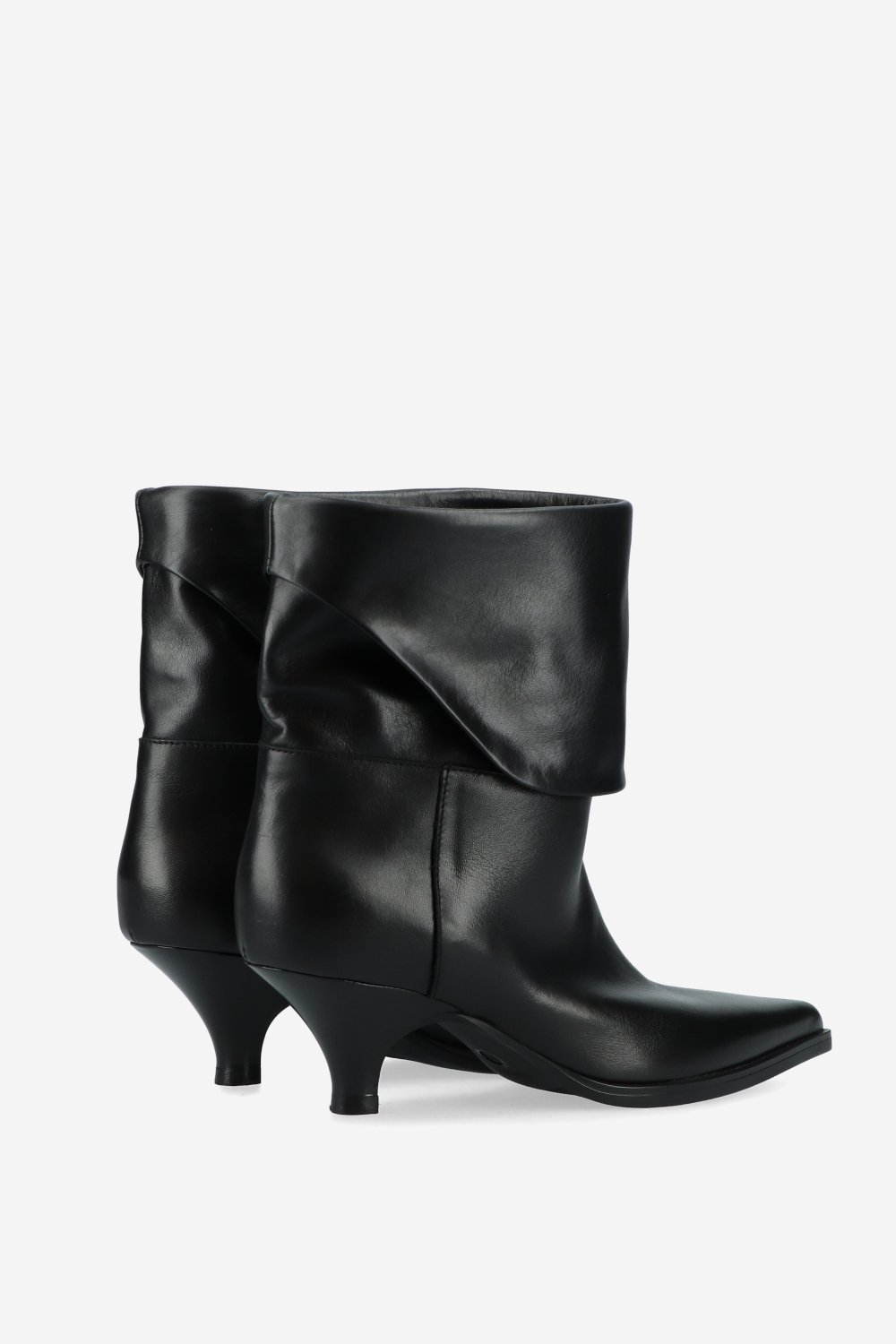 Leather fold-over ankle boots