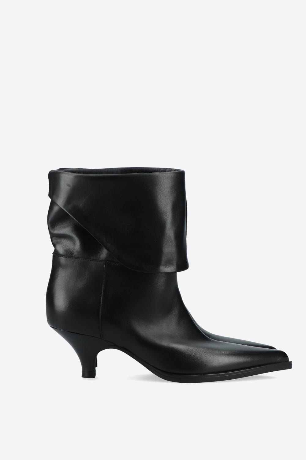 Leather fold-over ankle boots