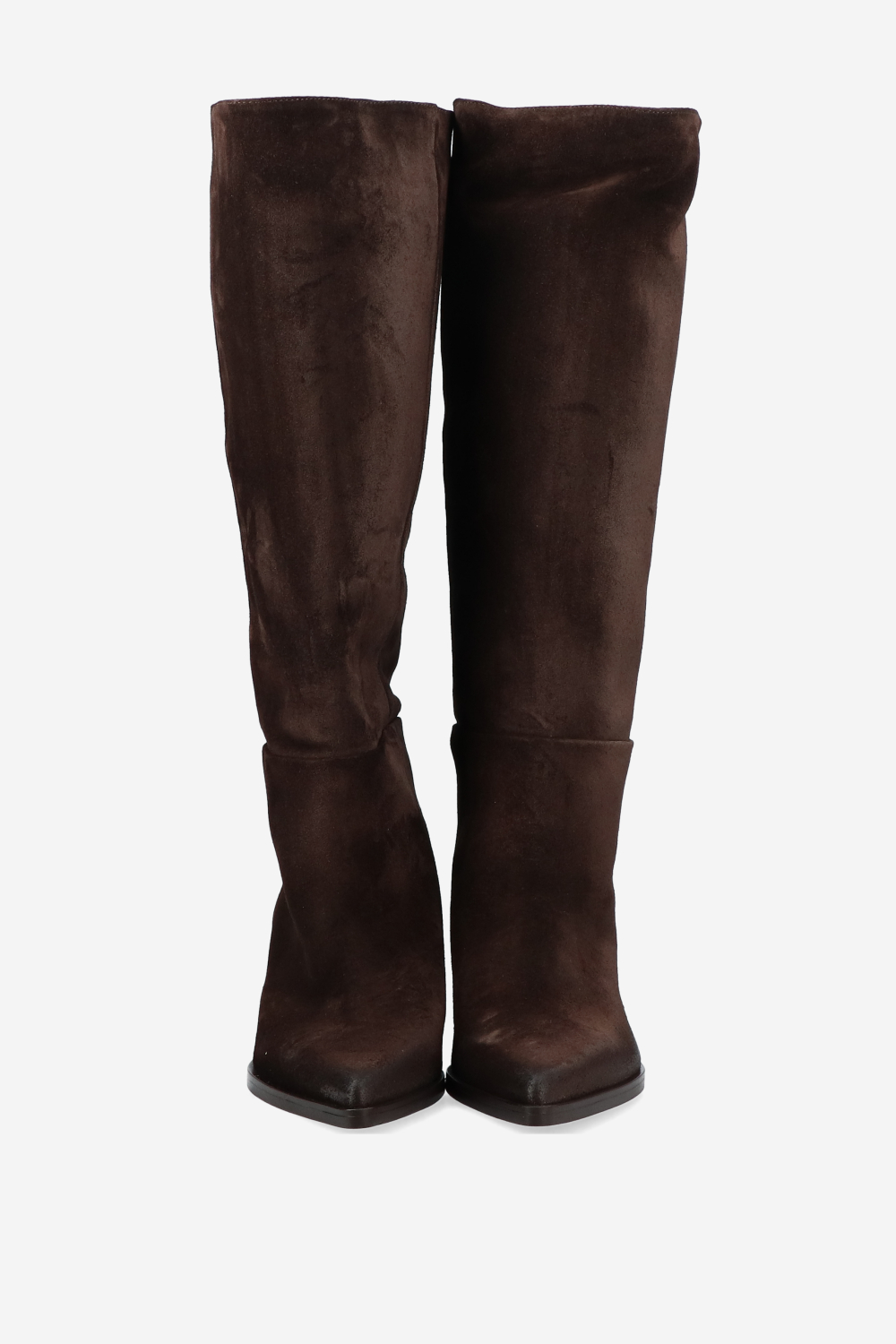 Pointed toe suede boots