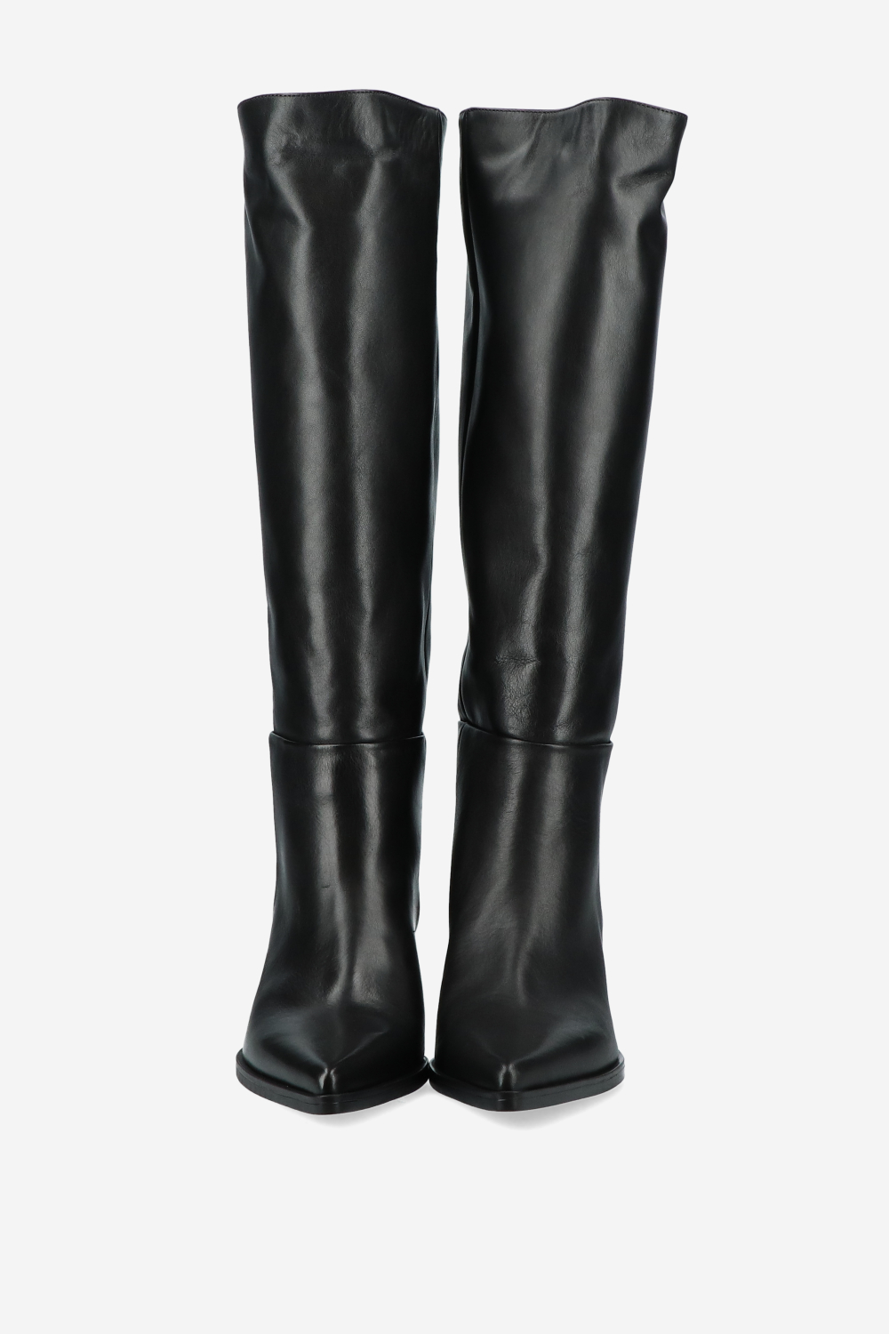 Pointed toe leather boots