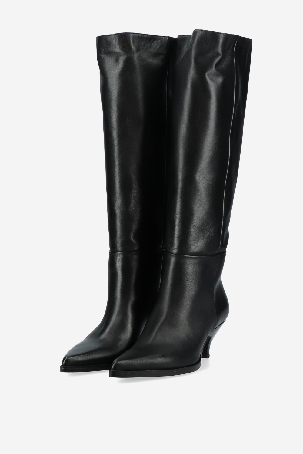 Pointed toe leather boots