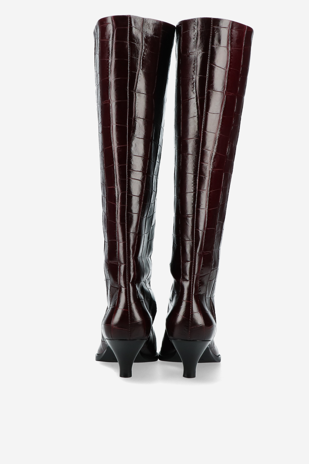 Embossed leather slouch boots