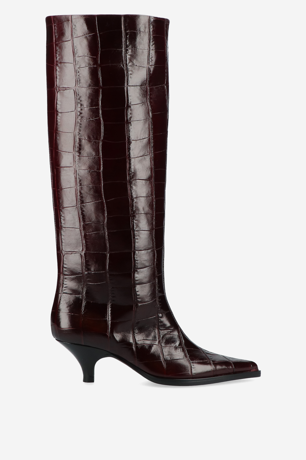 Elena Iachi - Embossed leather slouch boots