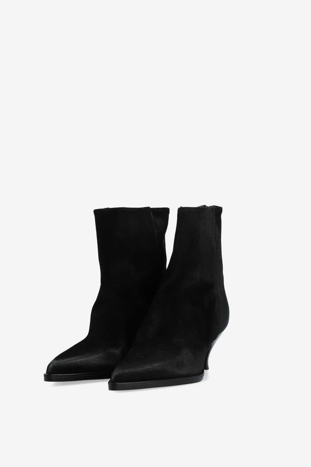 Pointed toe suede ankle boots
