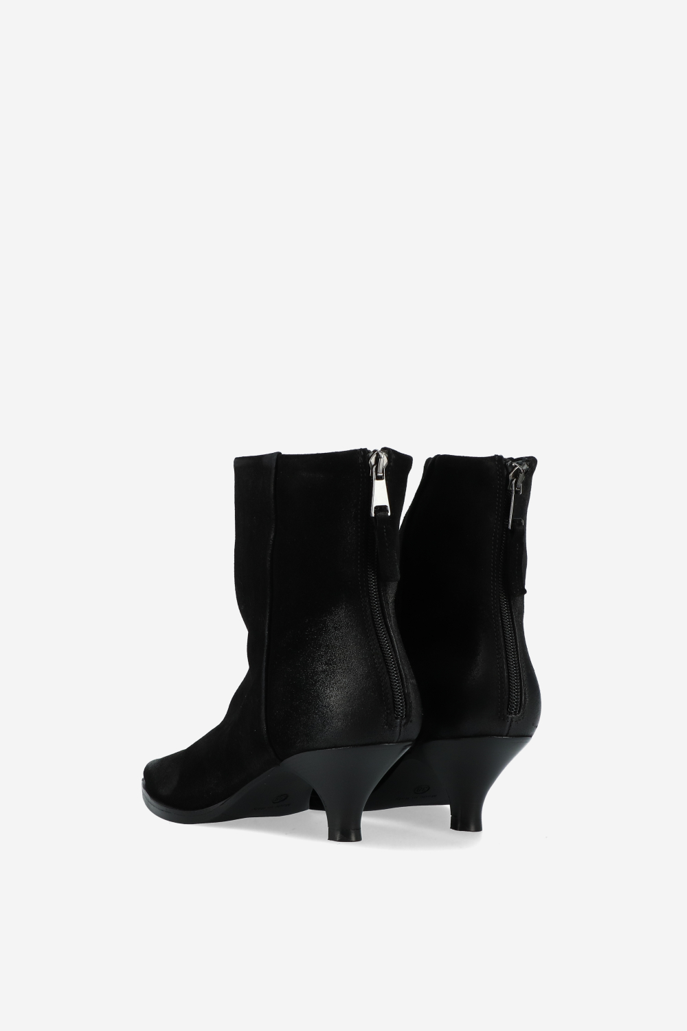 Pointed toe suede ankle boots