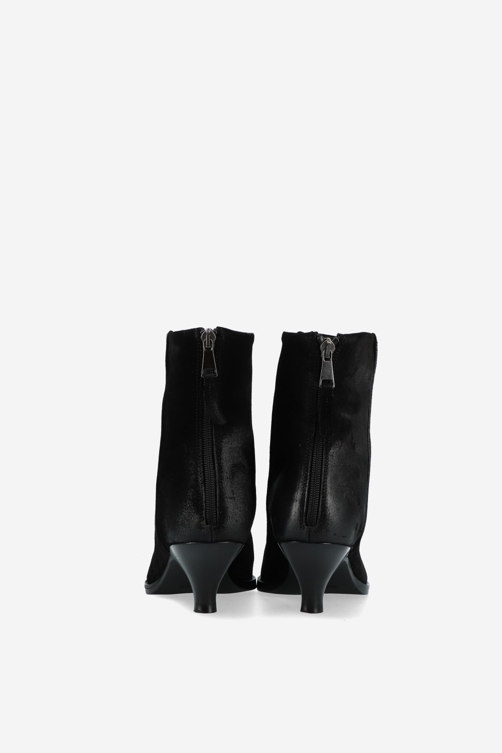 Pointed toe suede ankle boots