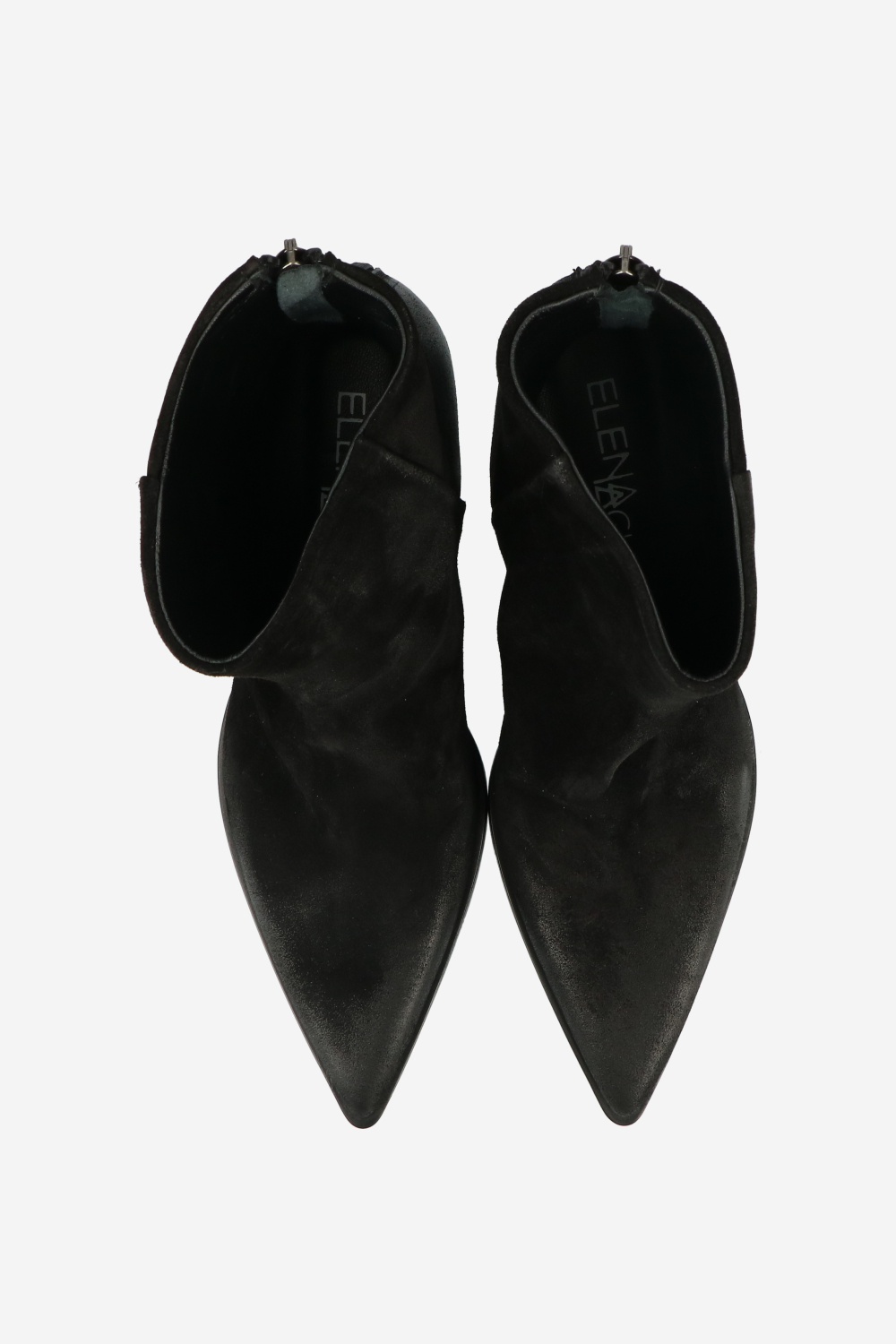 Pointed toe suede ankle boots