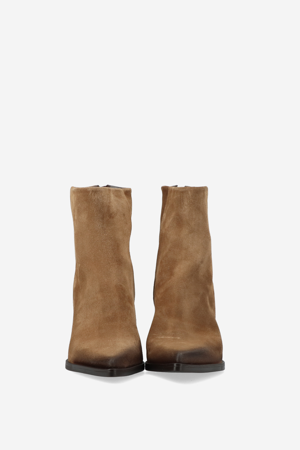Pointed toe suede ankle boots