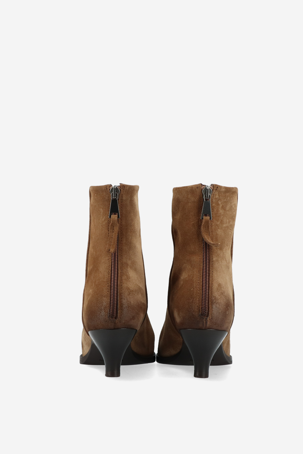 Pointed toe suede ankle boots