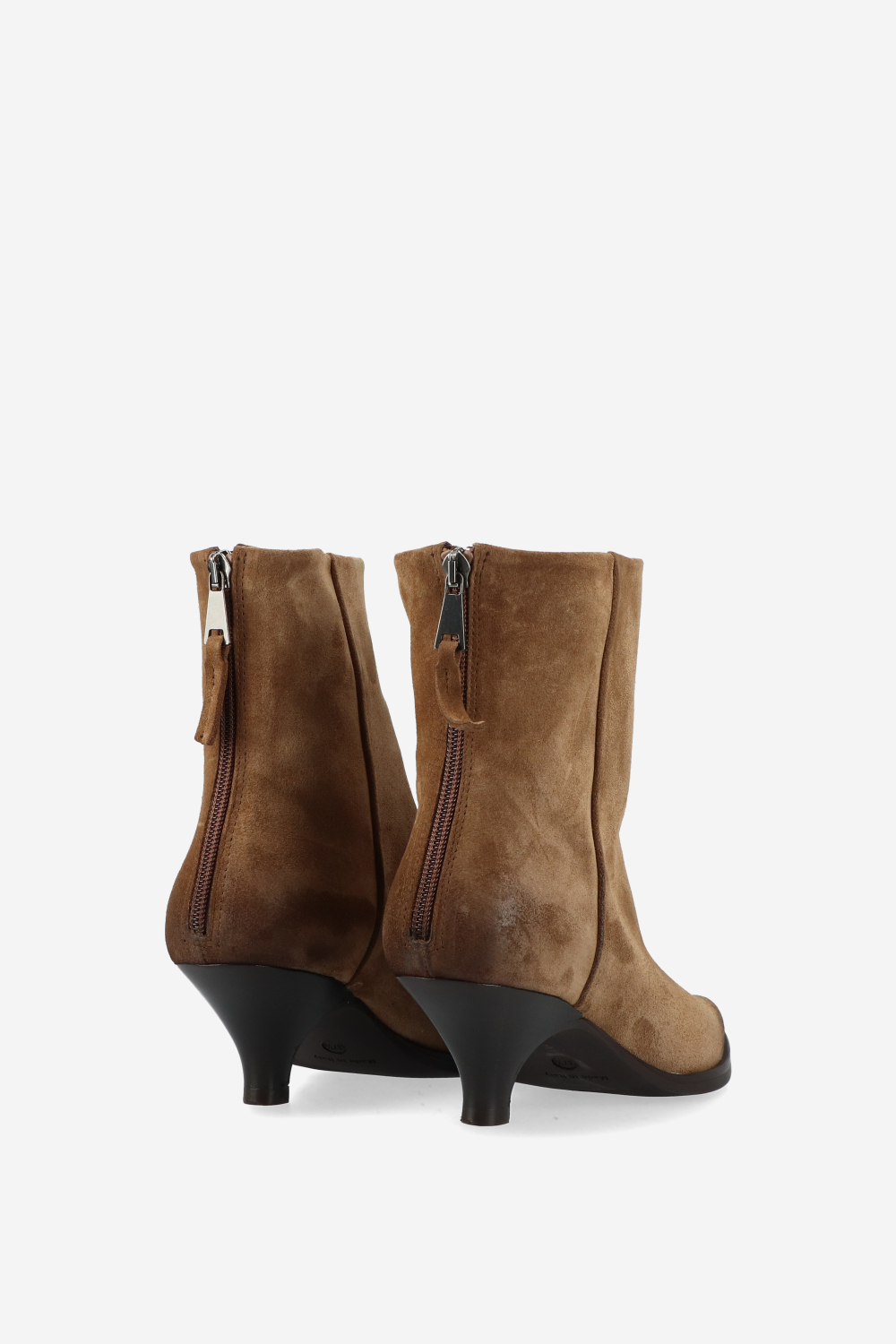 Pointed toe suede ankle boots