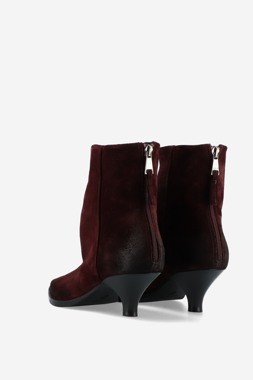 Pointed toe suede ankle boots