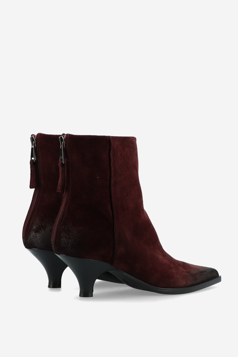 Pointed toe suede ankle boots