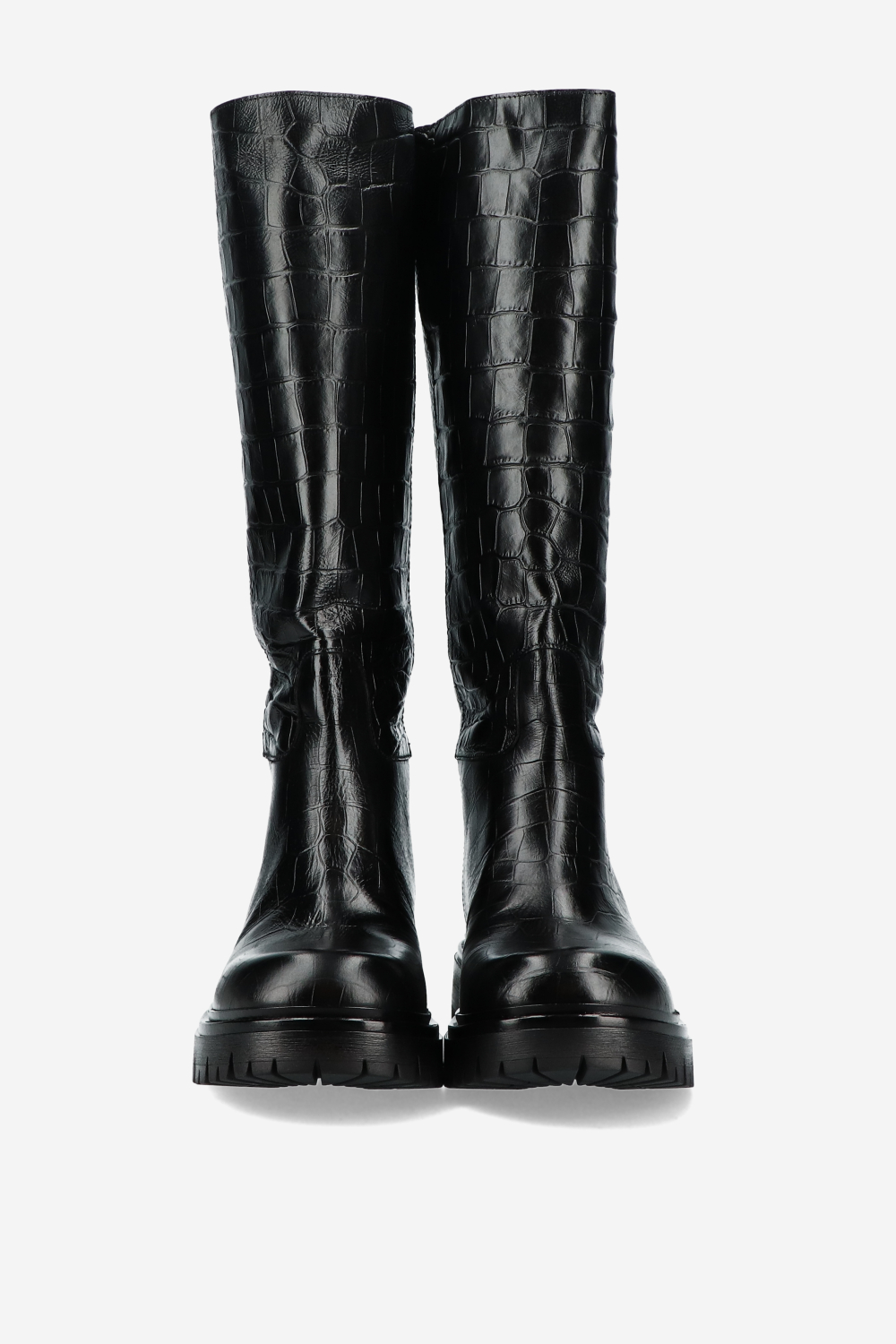 Croco high leather boots