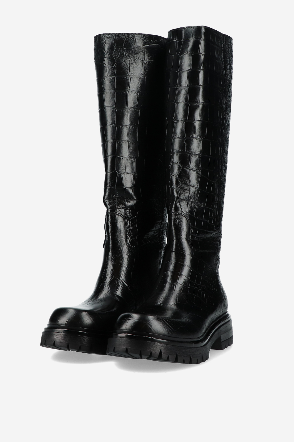 Croco high leather boots