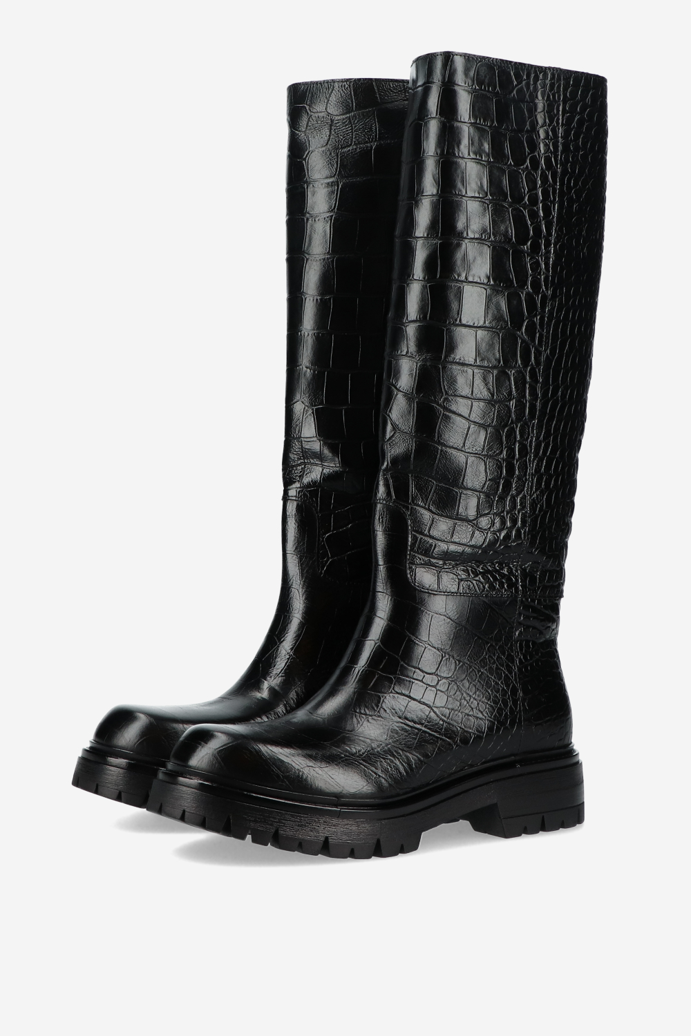 Croco high leather boots