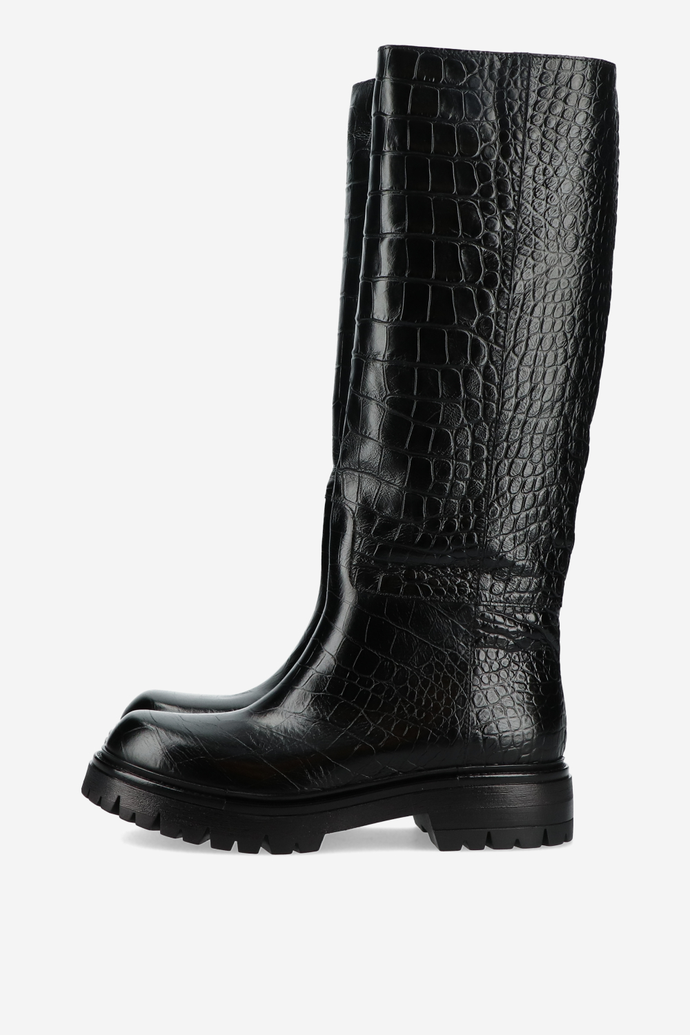 Croco high leather boots