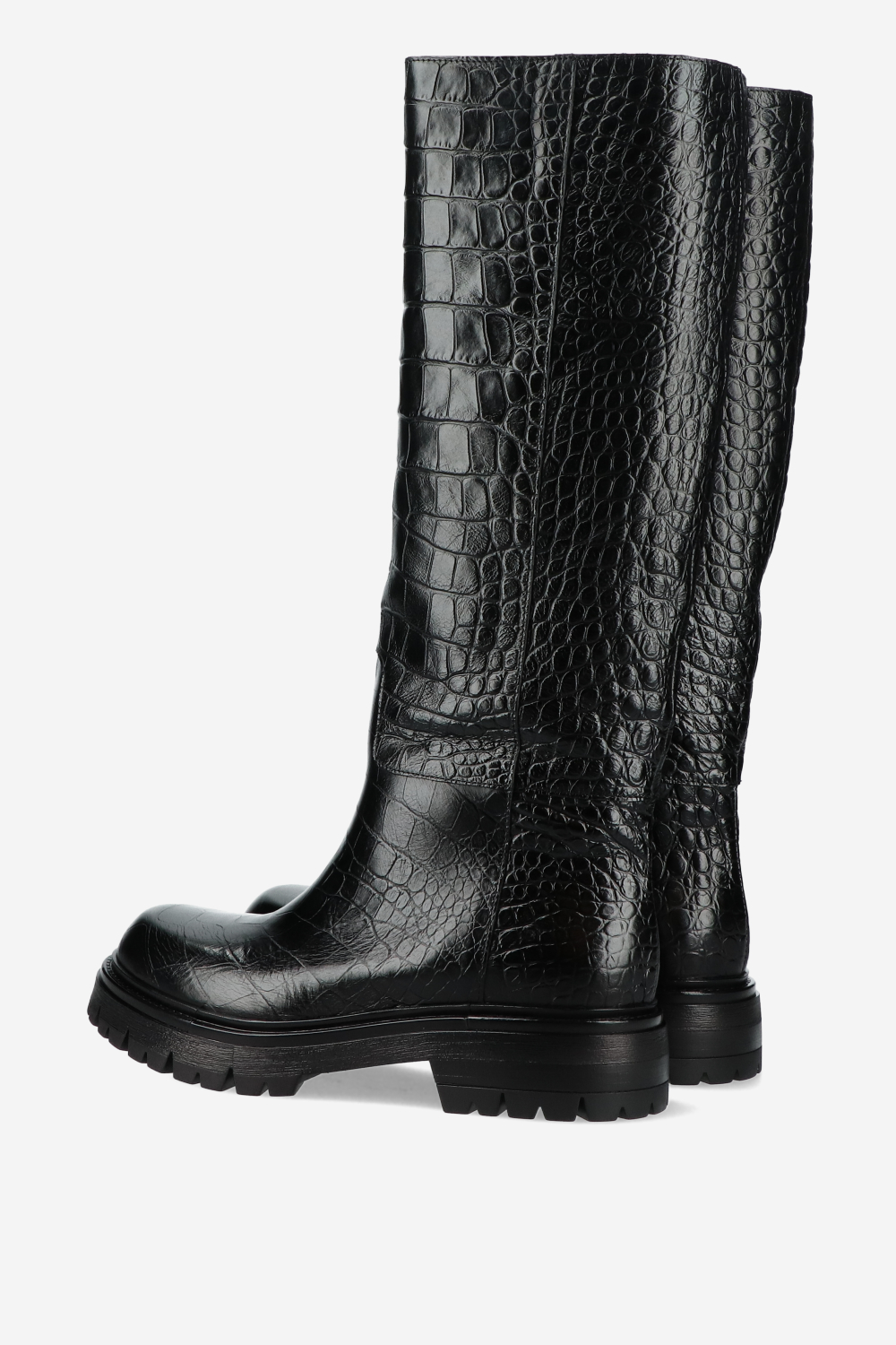 Croco high leather boots