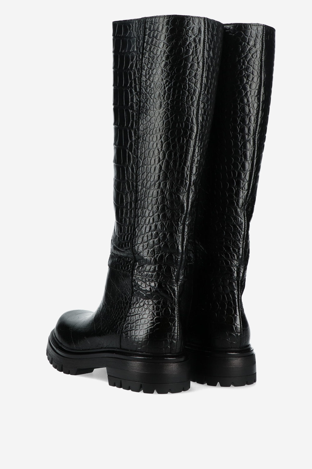 Croco high leather boots