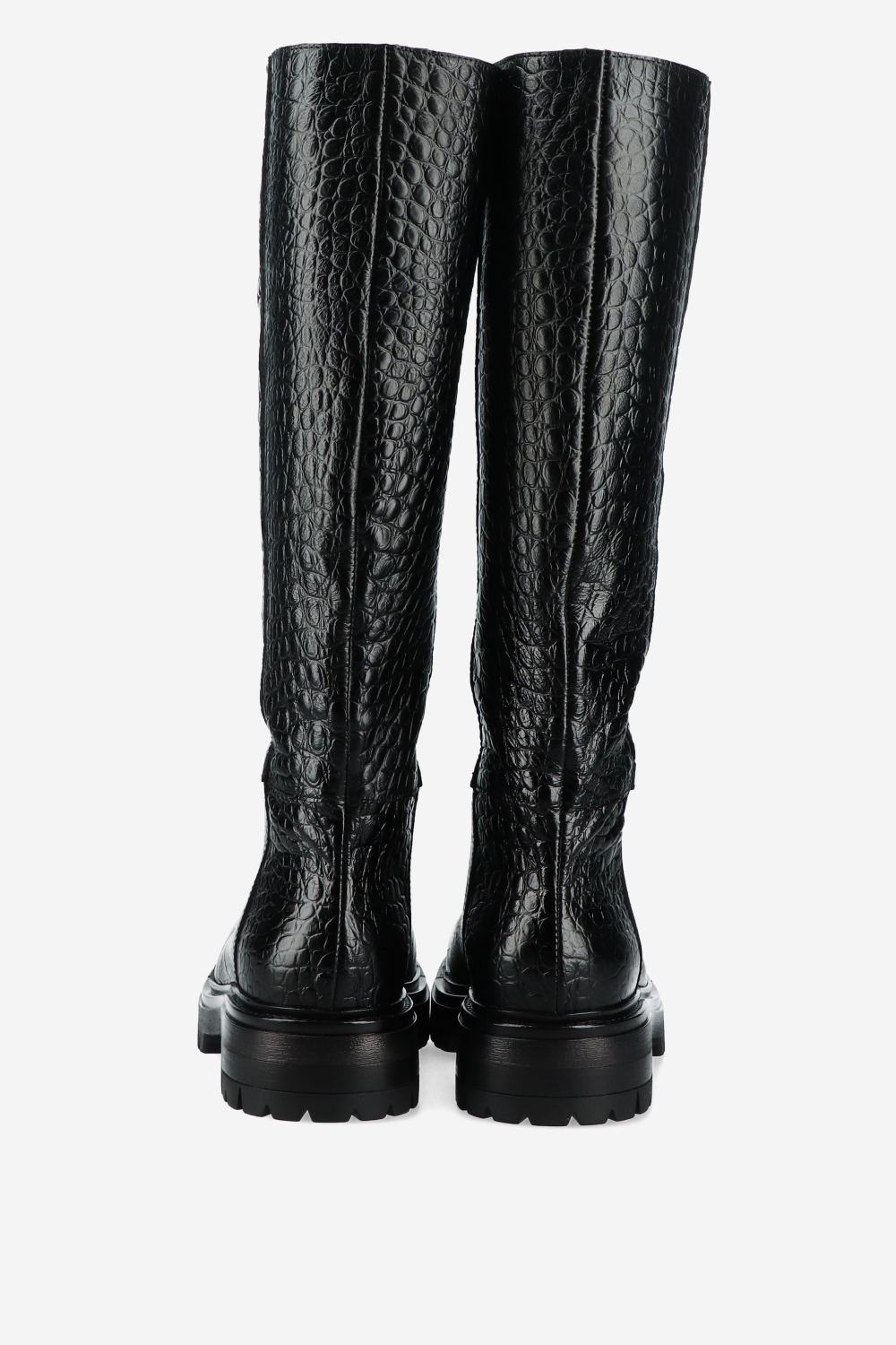 Croco high leather boots