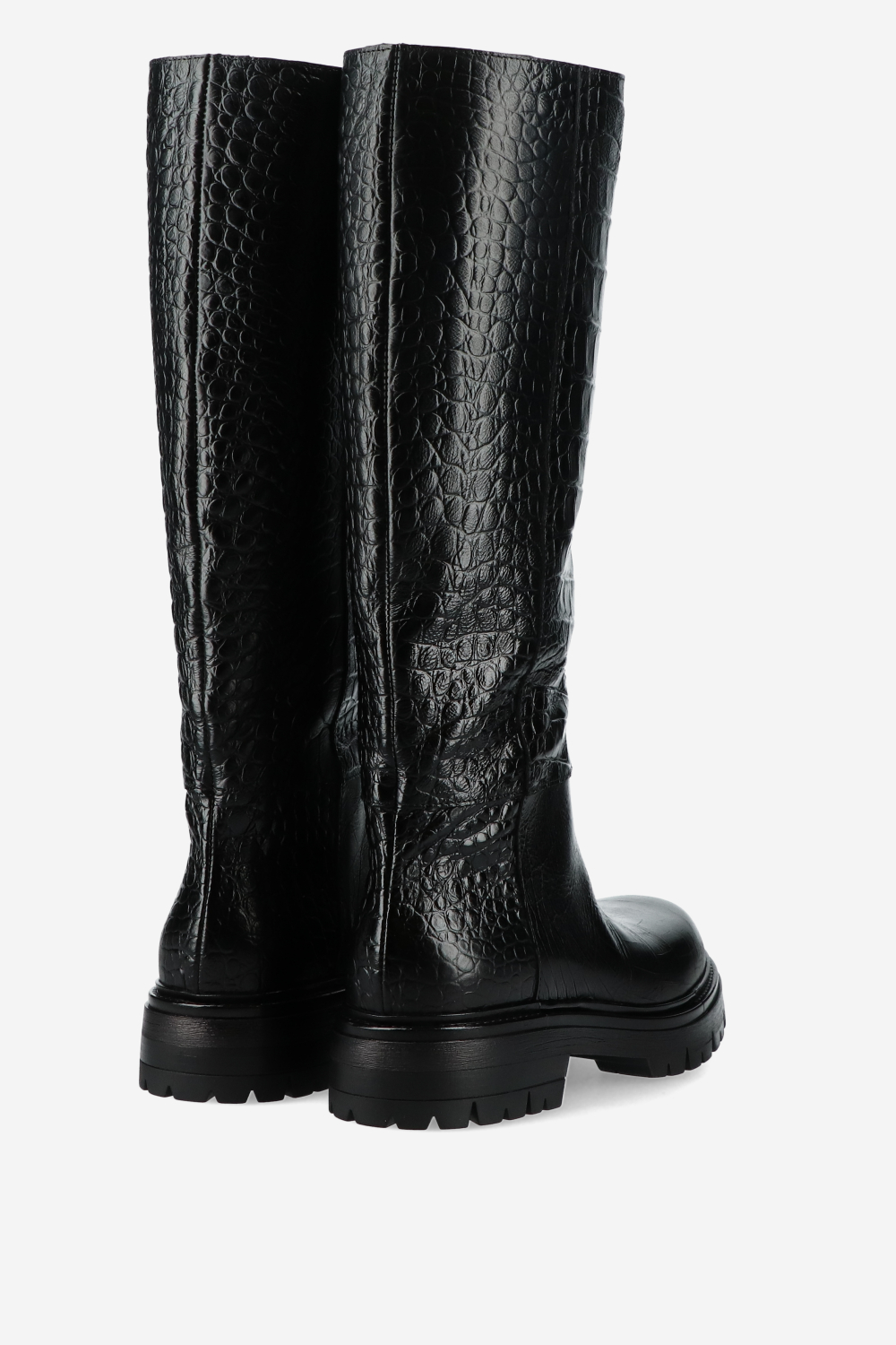 Croco high leather boots