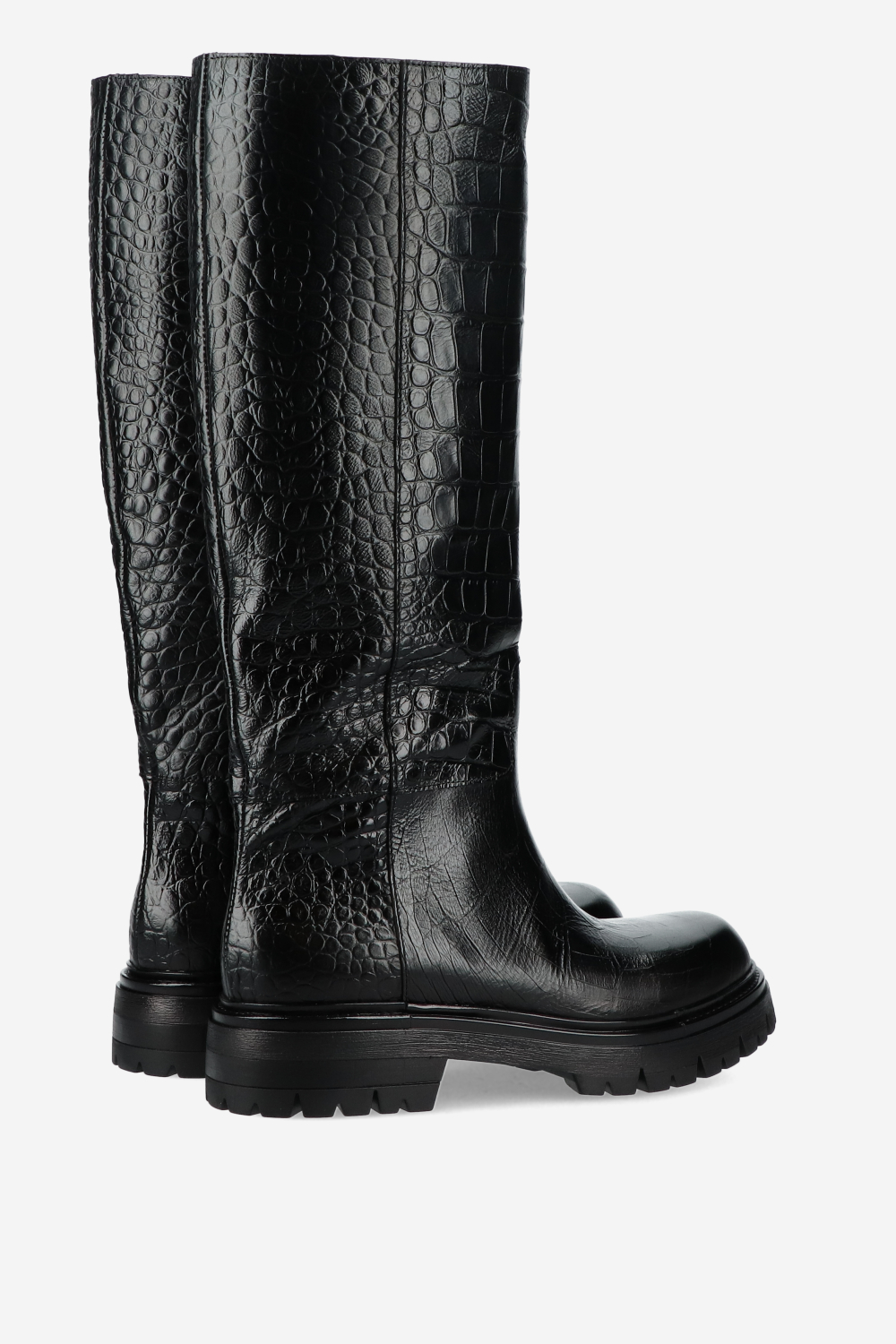 Croco high leather boots
