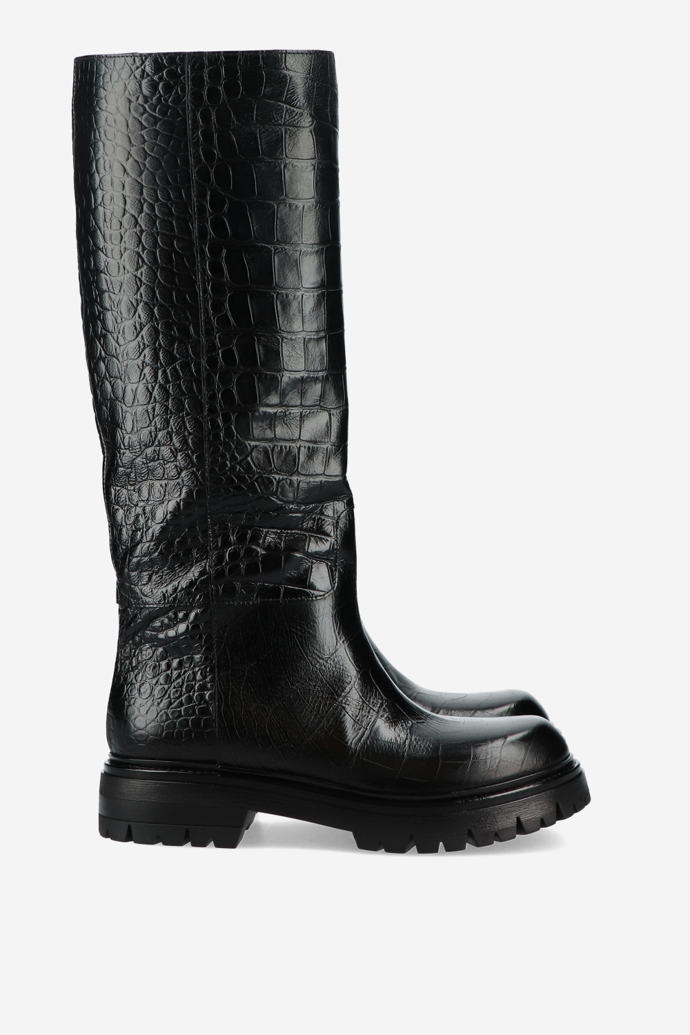 Croco high leather boots