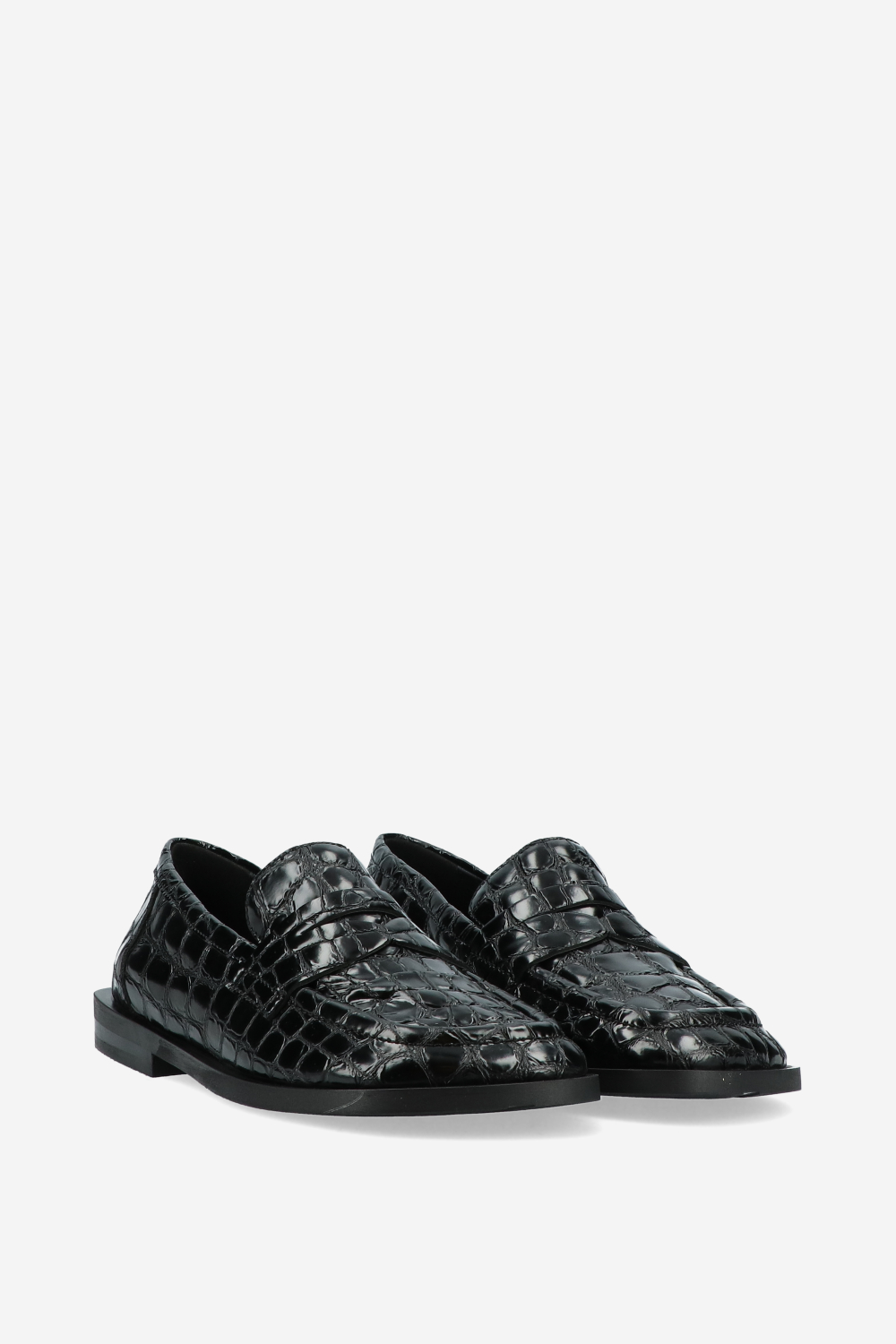 Croco leather loafers