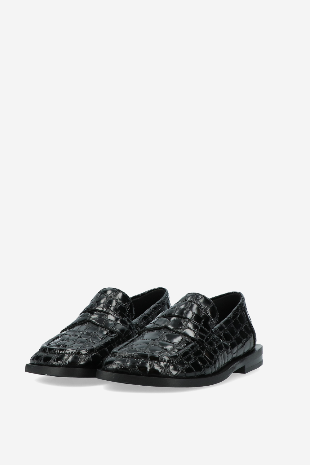 Croco leather loafers