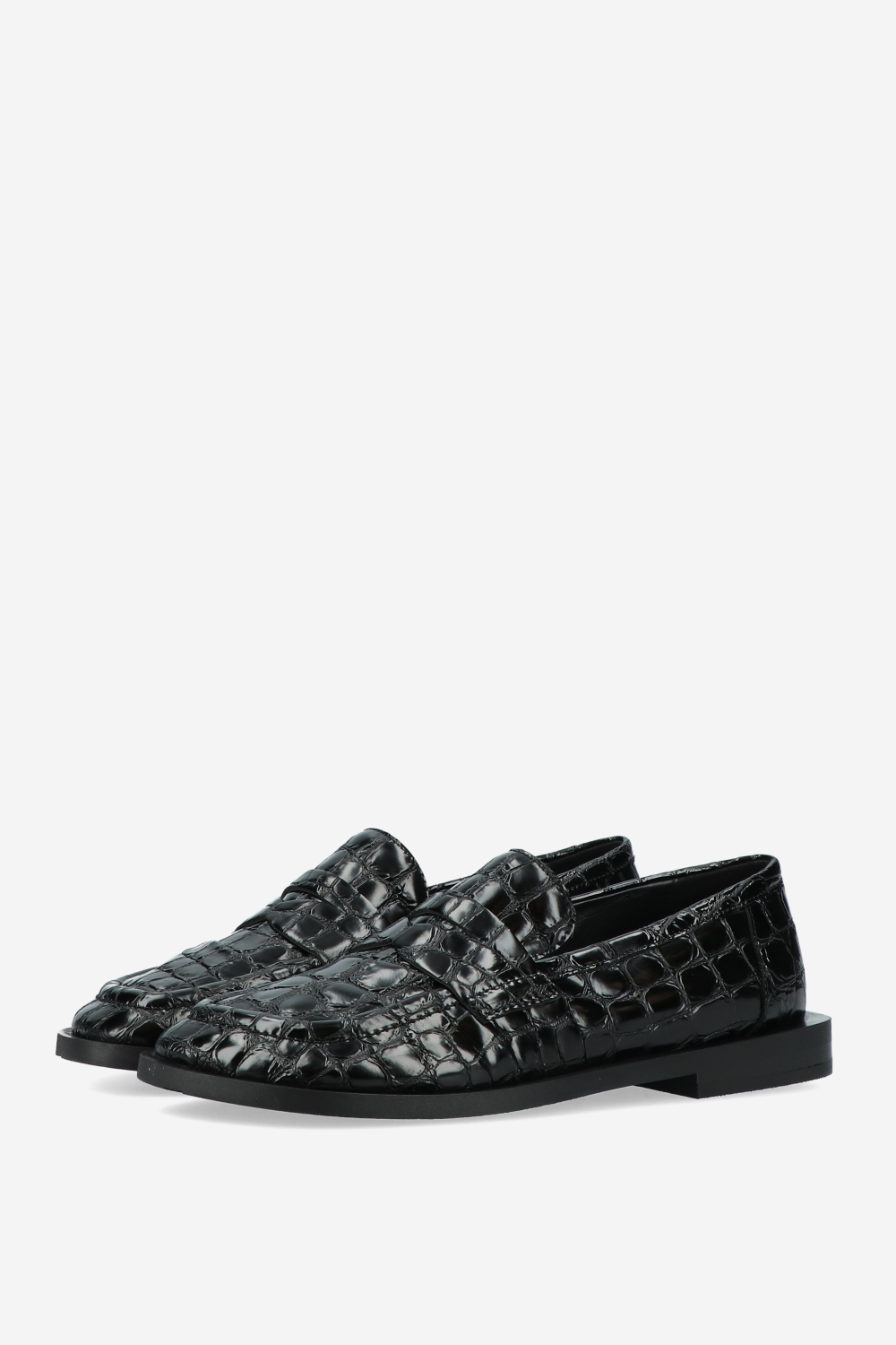 Croco leather loafers