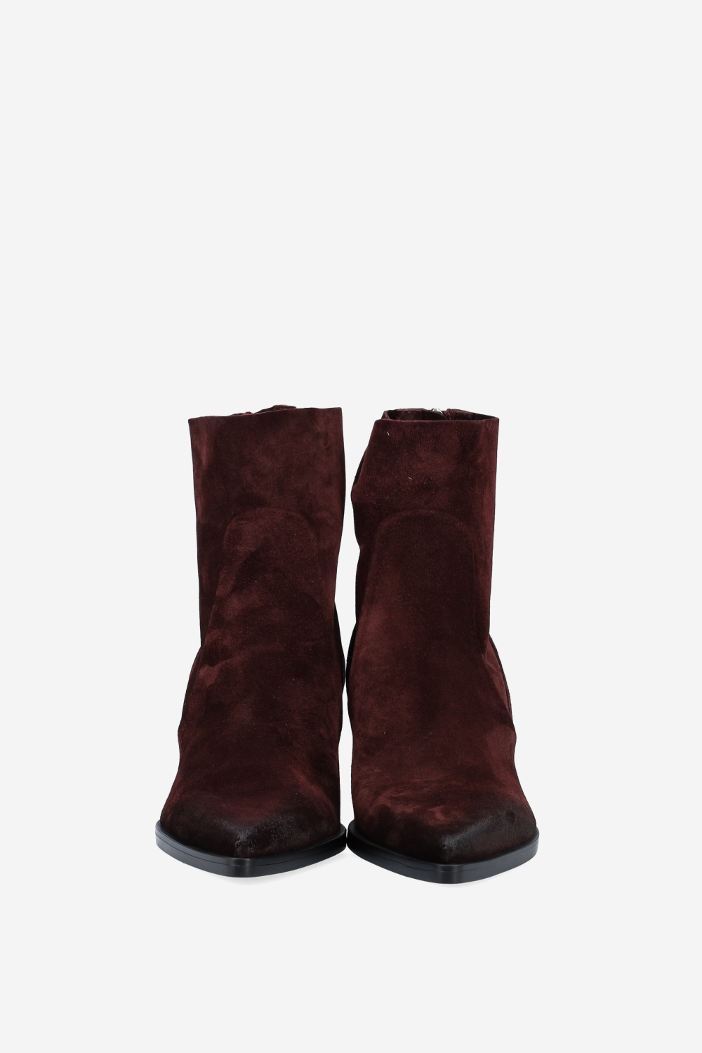 Pointed toe suede ankle boots