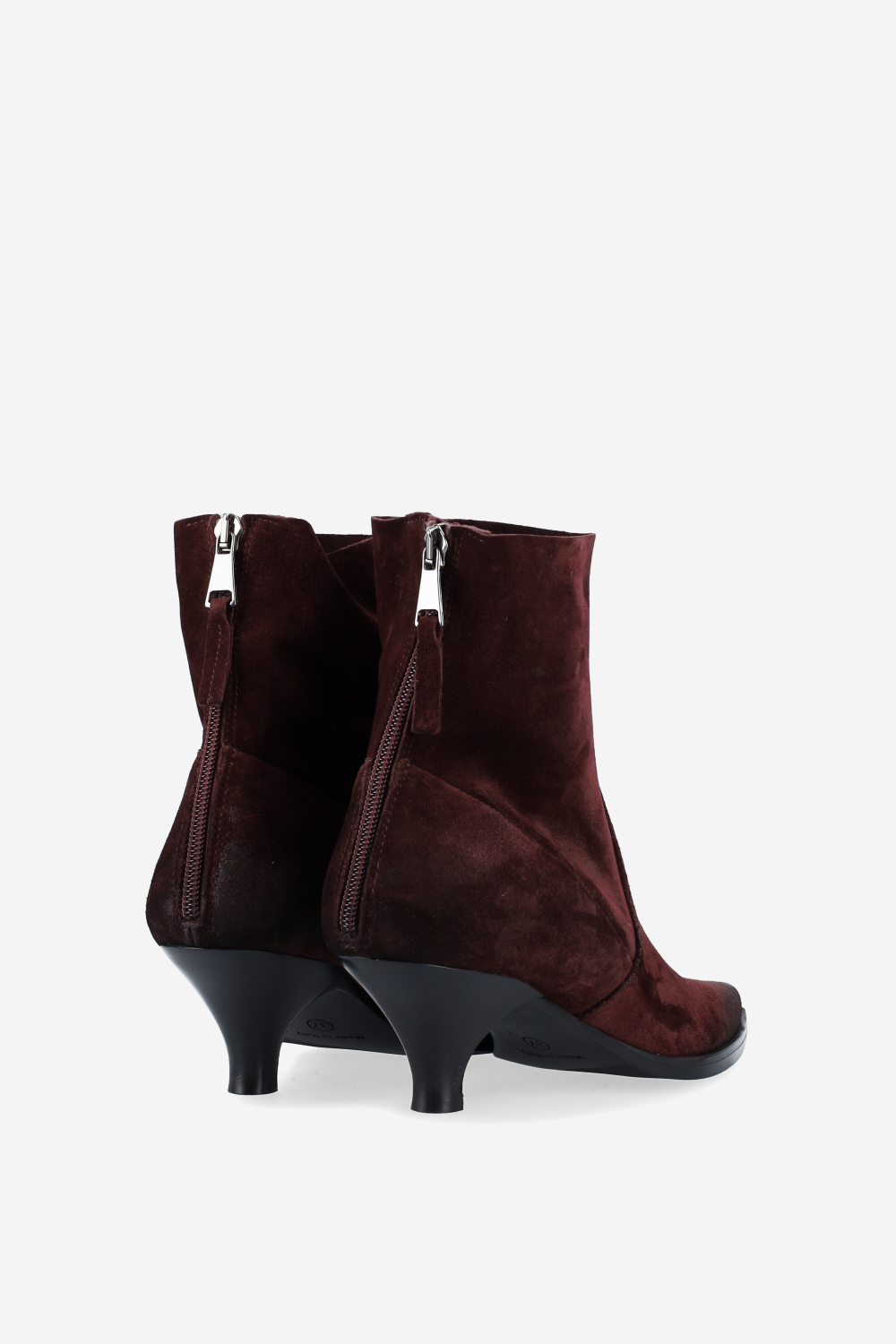 Pointed toe suede ankle boots