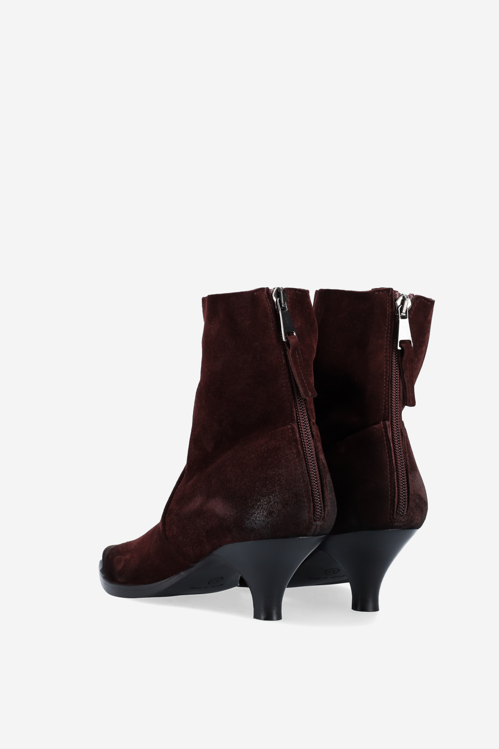 Pointed toe suede ankle boots