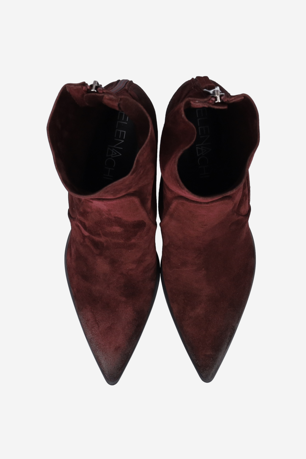 Pointed toe suede ankle boots