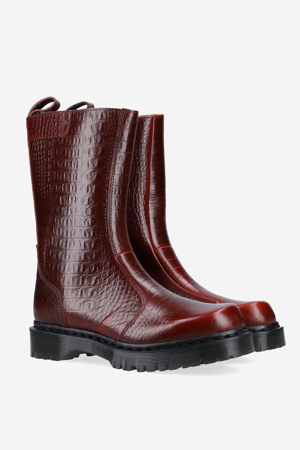 Rejena refined croco embossed high boots