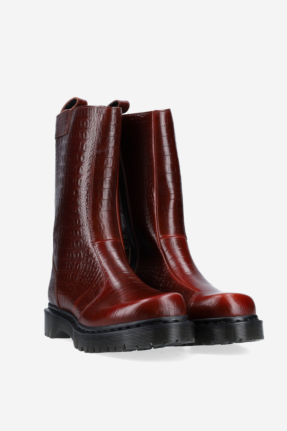 Rejena refined croco embossed high boots