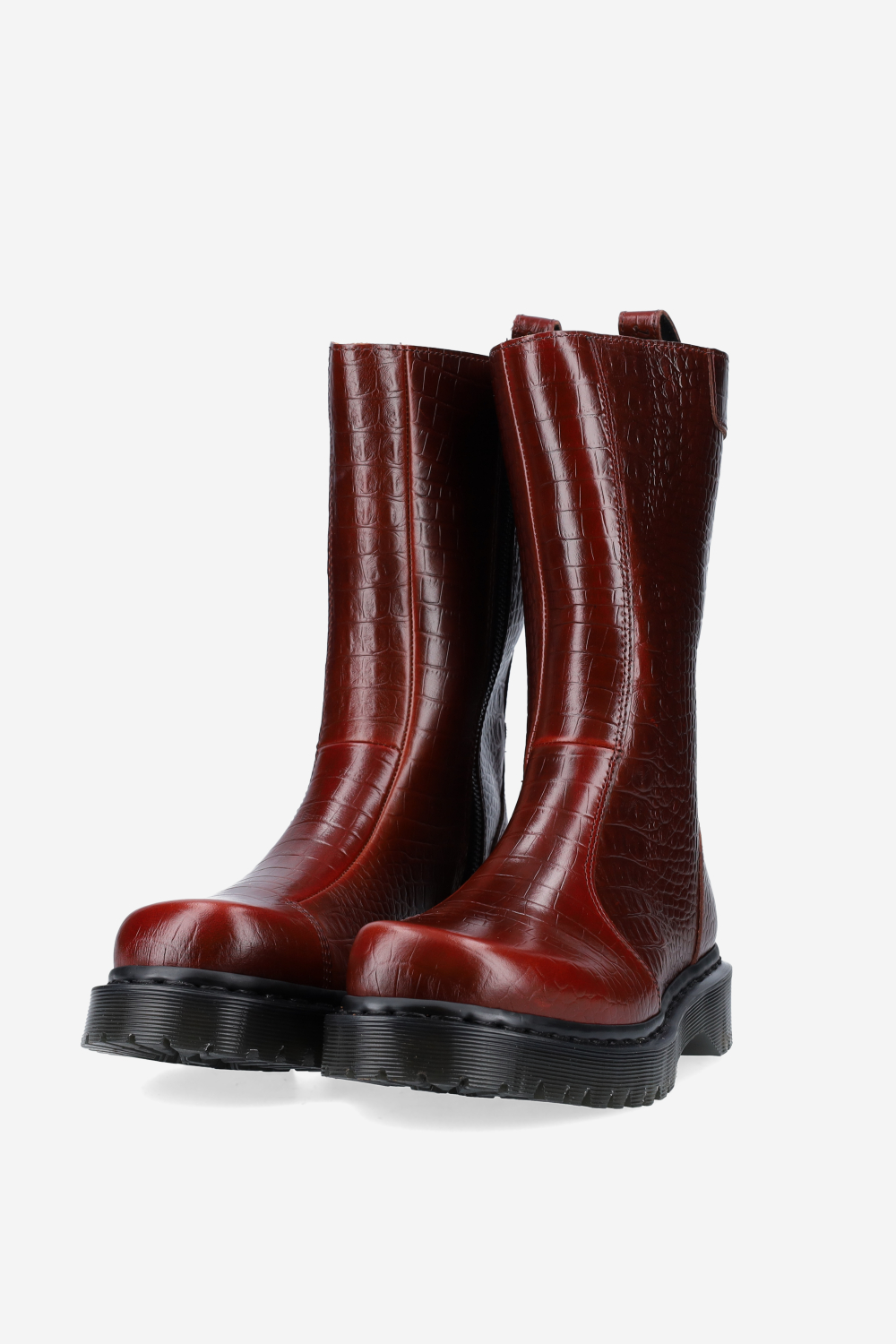 Rejena refined croco embossed high boots