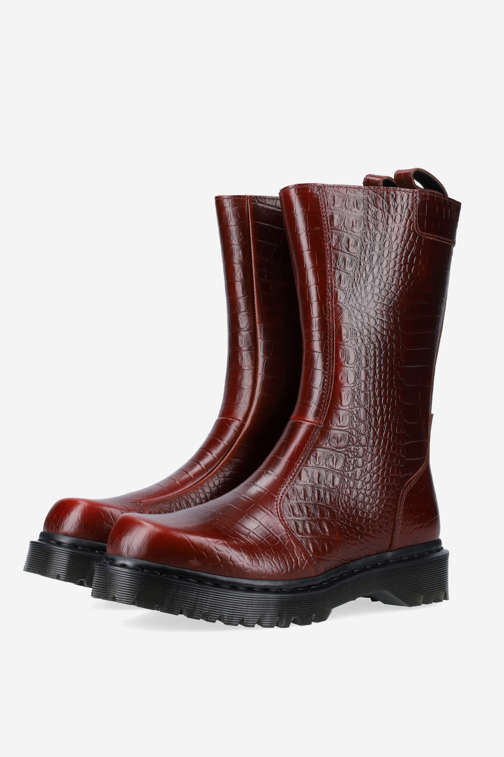 Rejena refined croco embossed high boots