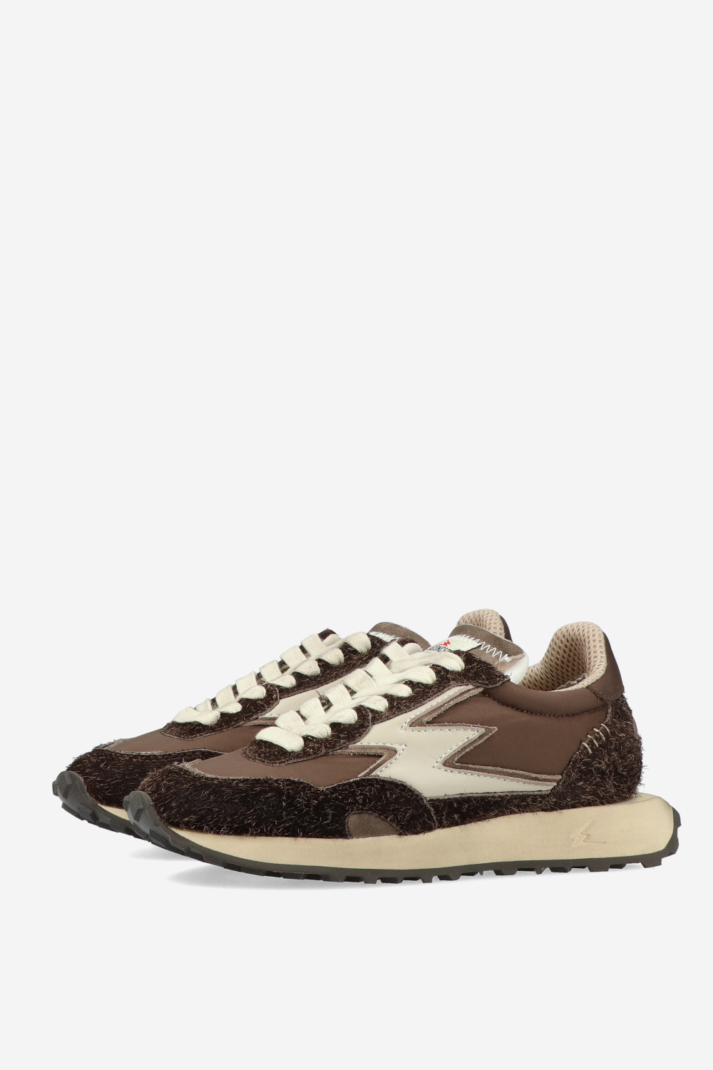 Hype nylon/brushed suede sneakers
