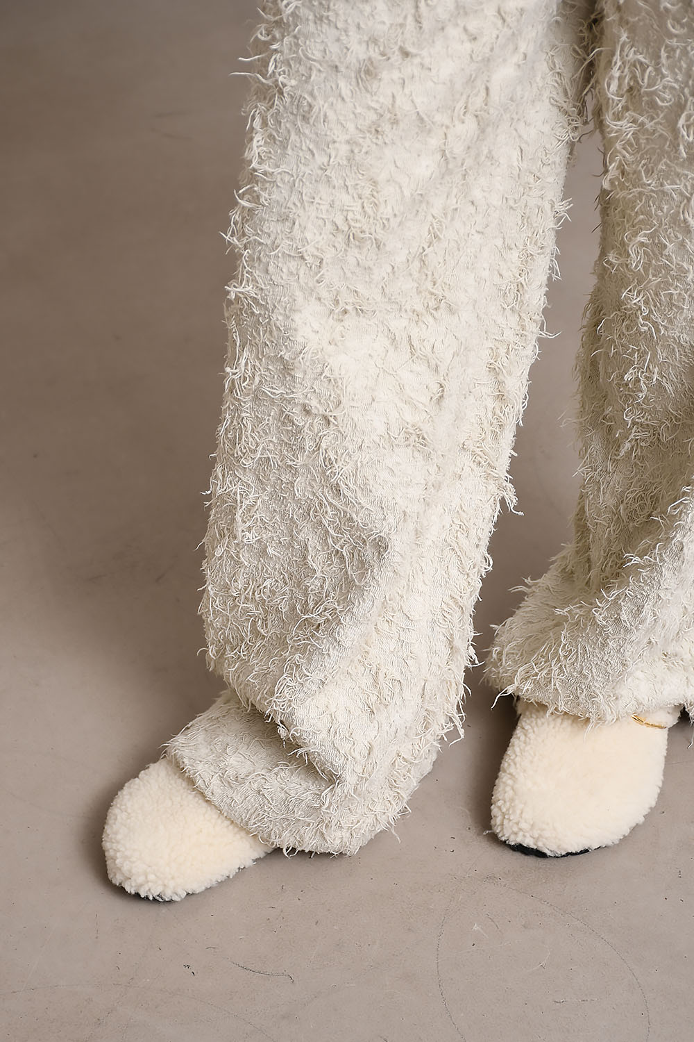 Bethany fur denim wide leg jeans