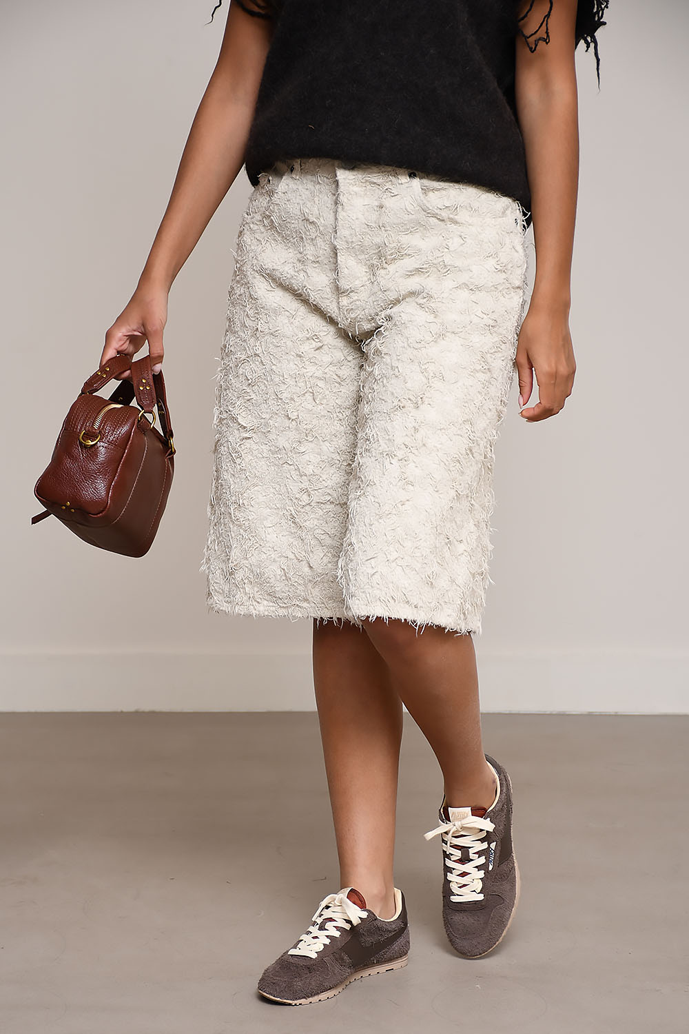 Haikure - New becky fur denim short