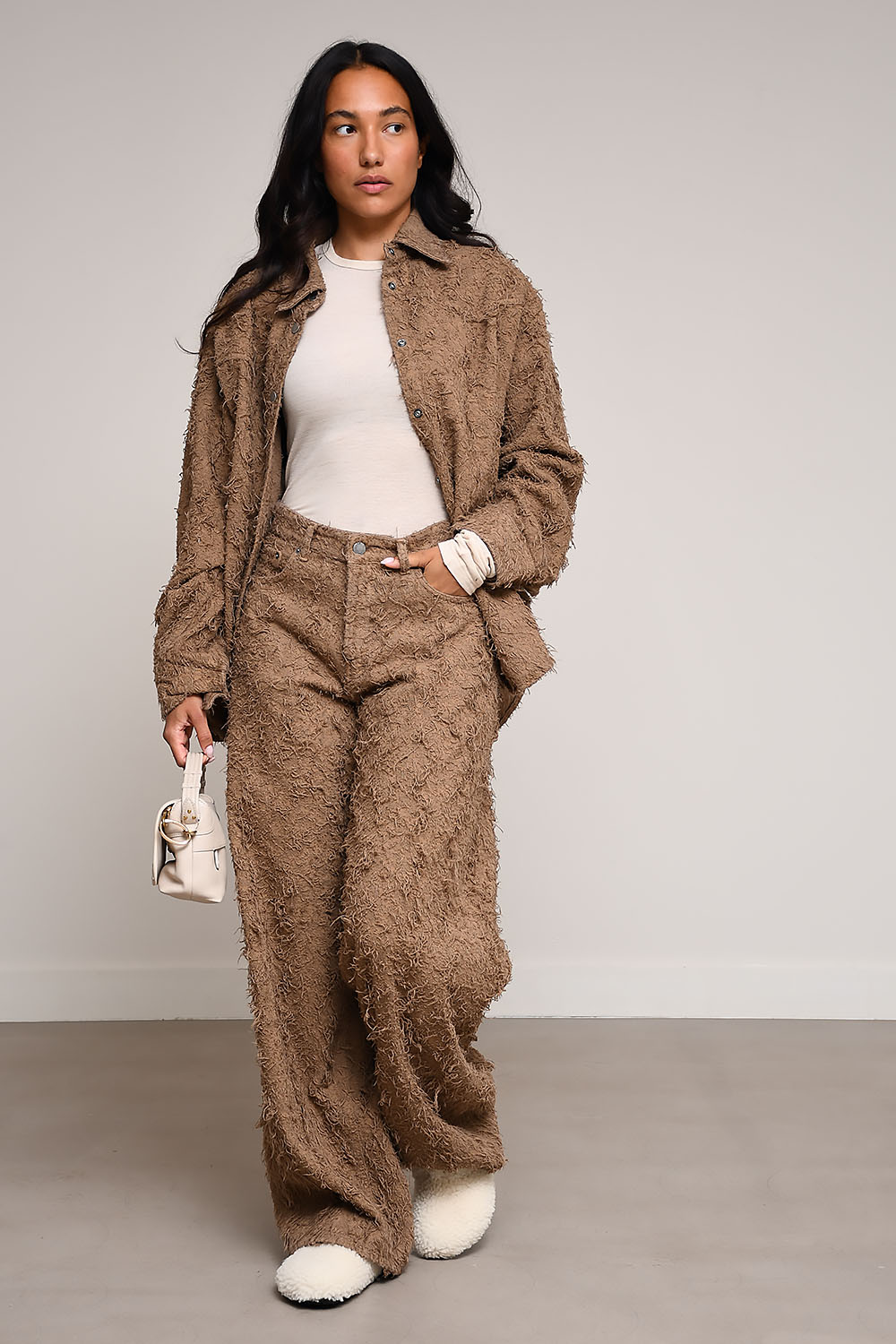 Haikure - Belty/C fur denim jacket